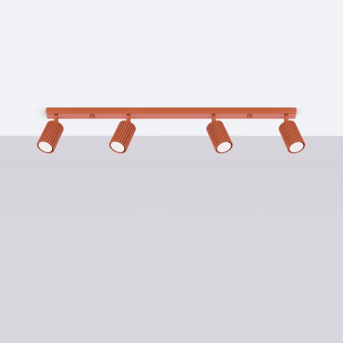 Plafondlamp KARBON 4L rood oker