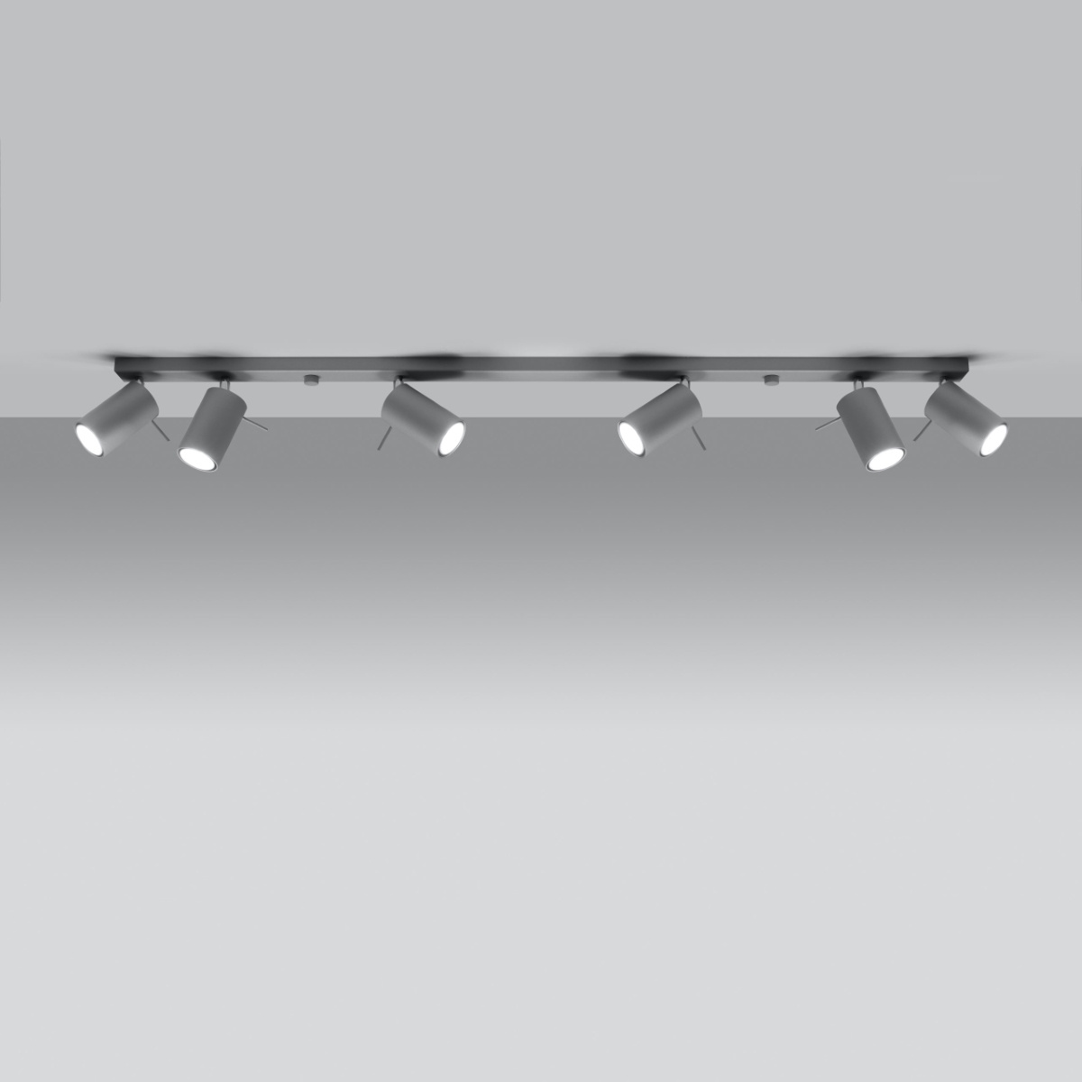 Plafondlamp RING 6L grijs