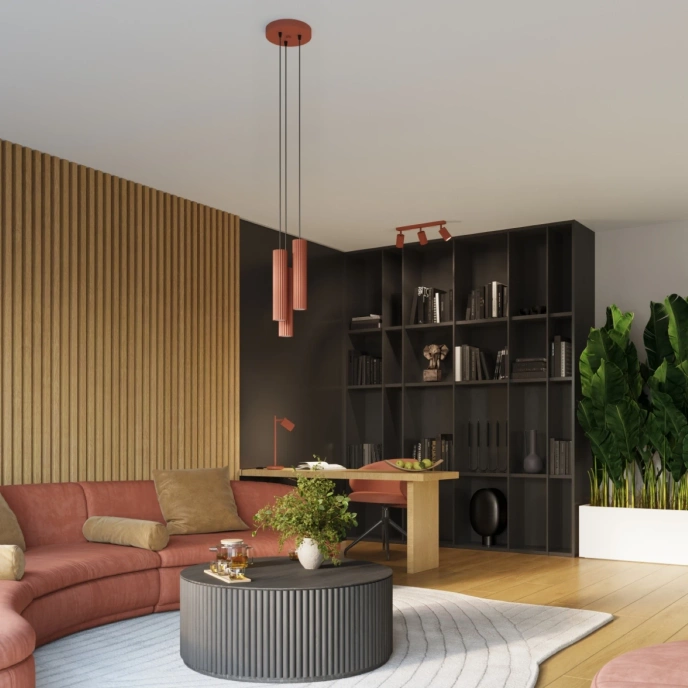 Wandlamp KARBON 30 rood oker