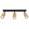 Plafondlamp WINX 3 zwart/cooper