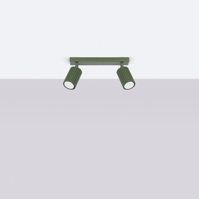 Plafondlamp KARBON 2 olijfgroen