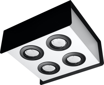 Plafond STEREO 4 wit/zwart