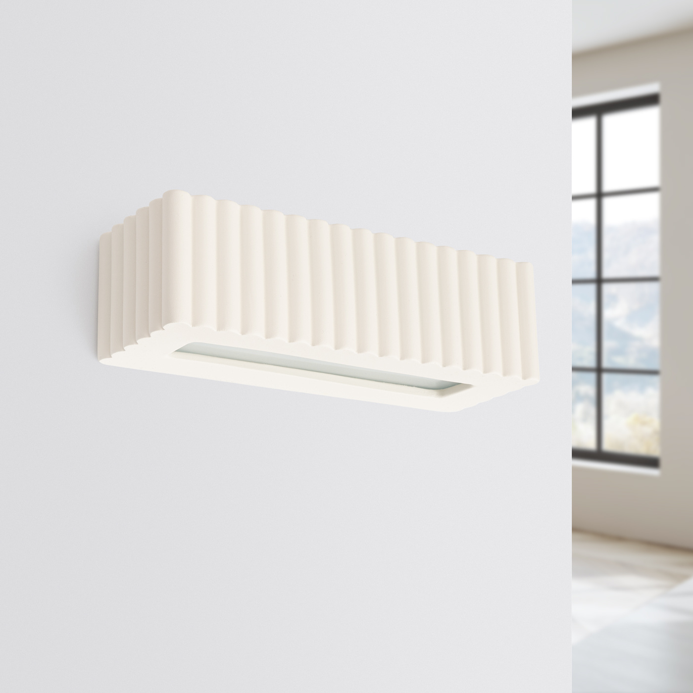 Wandlamp keramiek RIGATA beige