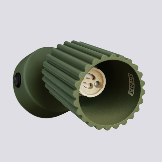 Wandlamp KARBON olijfgroen met schakelaar