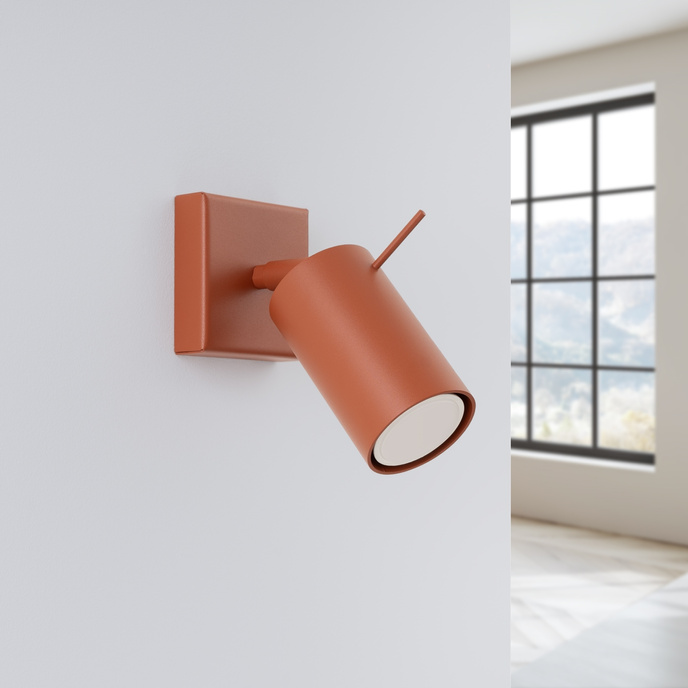 Wandlamp RING rood ochra