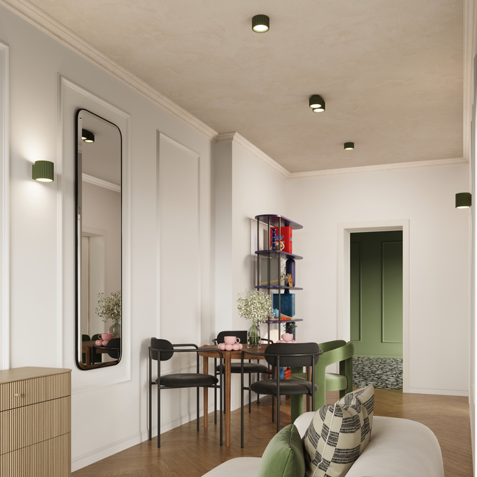 Plafondlamp AURA 1 olijfgroen Gx53