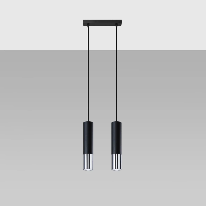 Hanglamp LOOPEZ 2 zwart/chroom