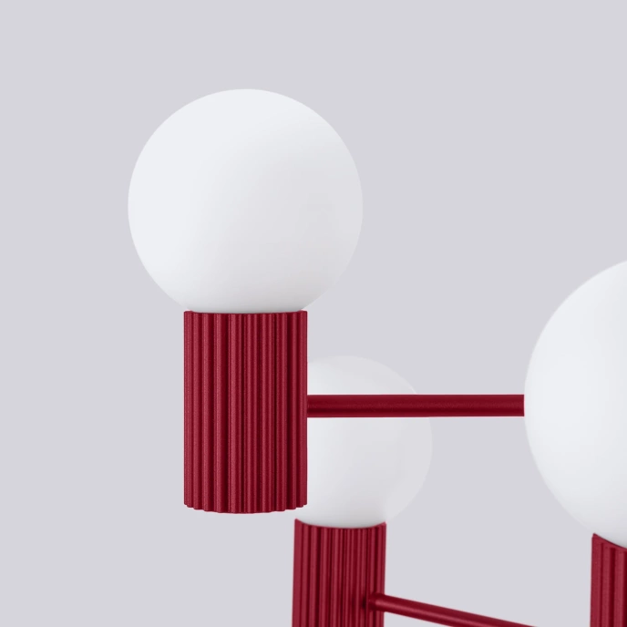 Kroonluchter HALO 6 bordeauxrood