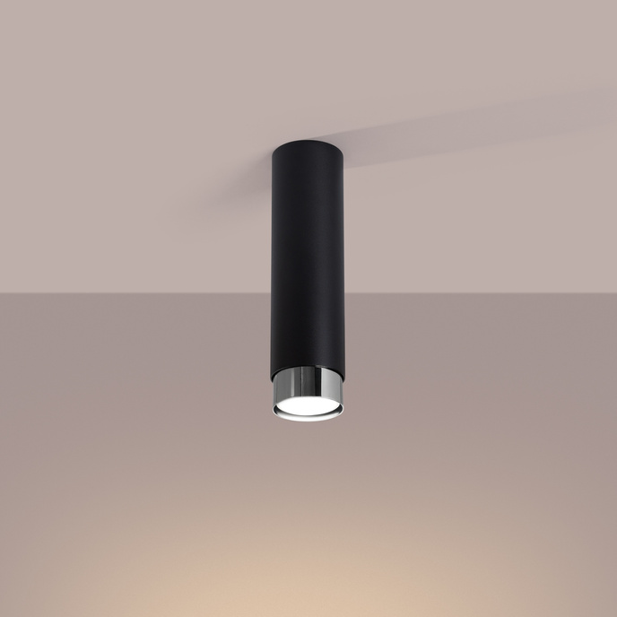 Plafondlamp NERO 22,5 zwart/chroom