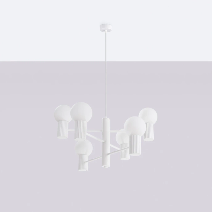 Kroonluchter HALO 6 wit