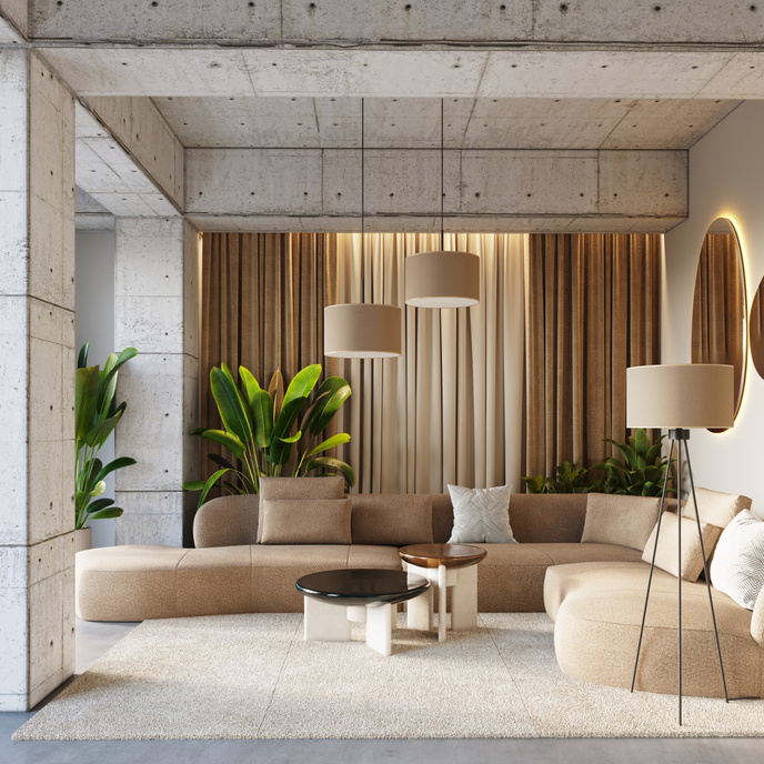 Staande lamp NEVIA beige