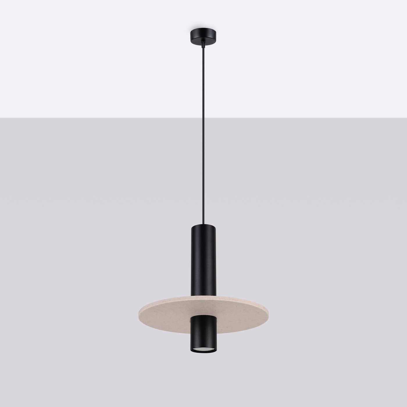 Hanglamp PELTA 1 zwart/beige