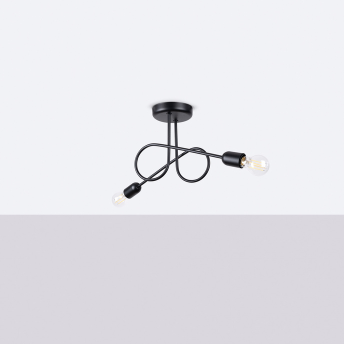 Kroonluchter LOOP 2 zwart