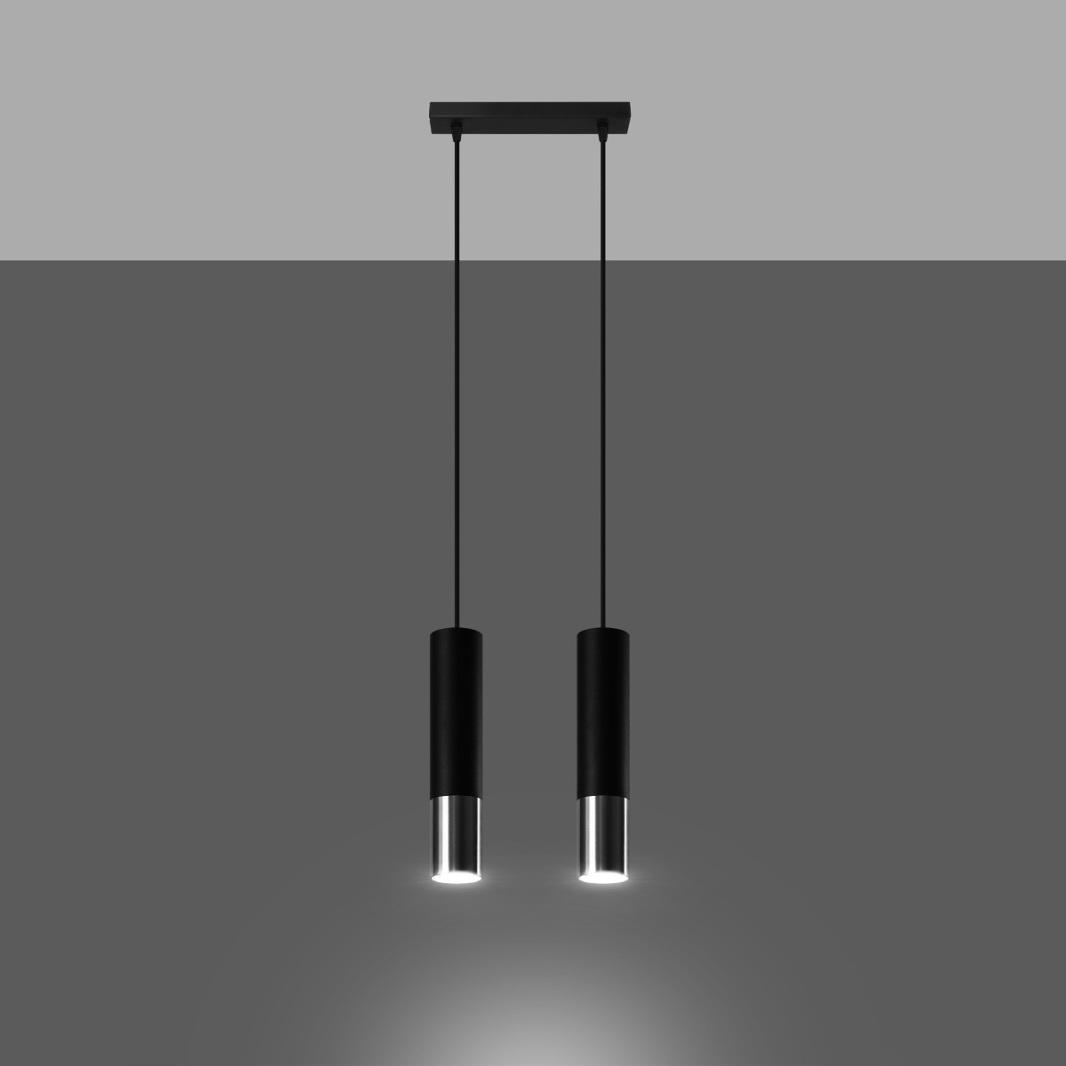 Hanglamp LOOPEZ 2 zwart/chroom