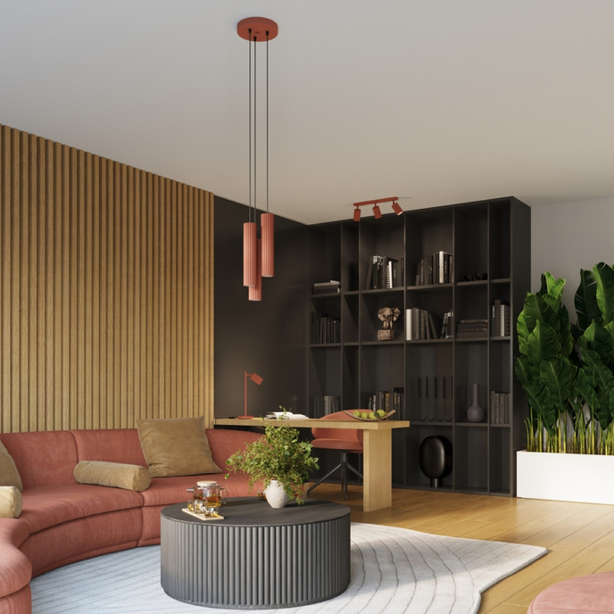 Wandlamp KARBON 10 rood oker