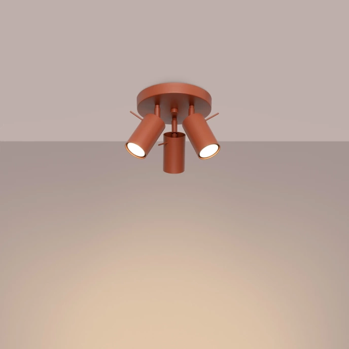 Plafondlamp RING 3P rood ochra