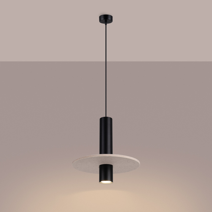 Hanglamp PELTA 1 zwart/beige