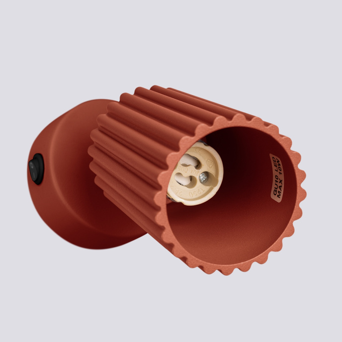 Wandlamp KARBON rood oker met schakelaar