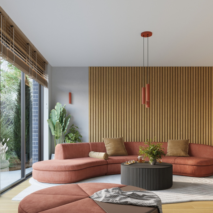 Wandlamp KARBON 20 rood oker