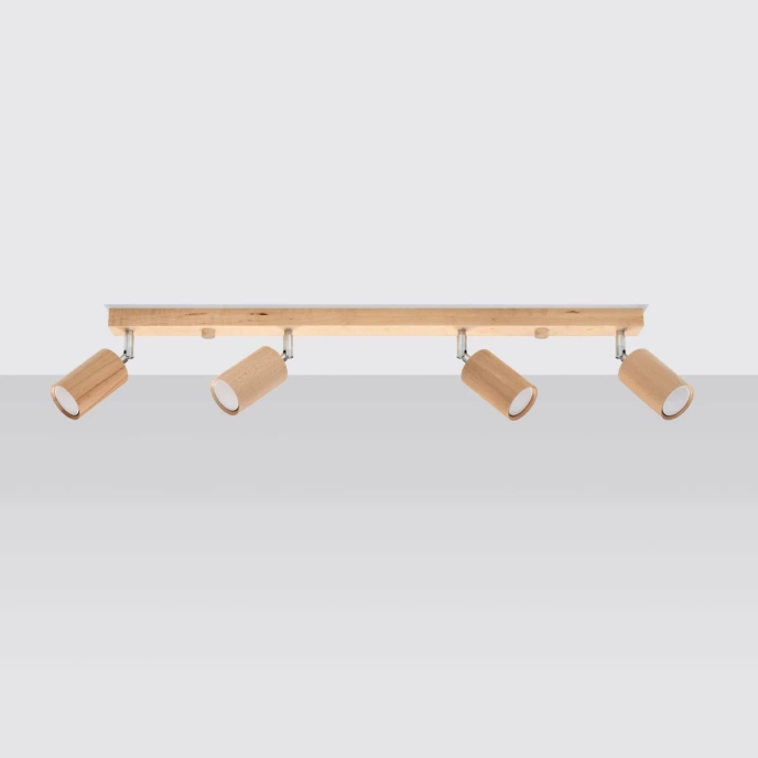 Plafondlamp BERG 4 naturel hout