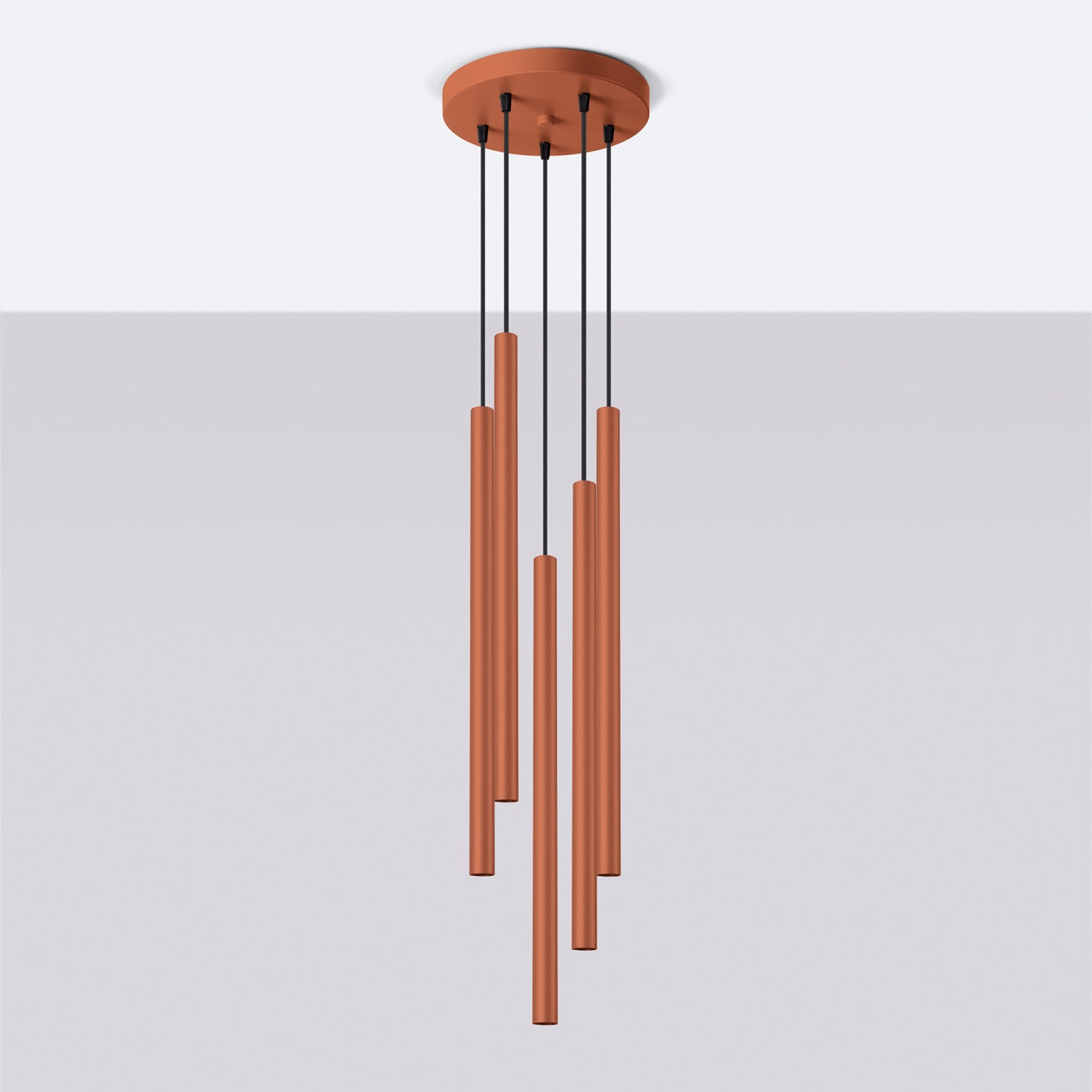 Hanglamp PASTELO 5P rood oker