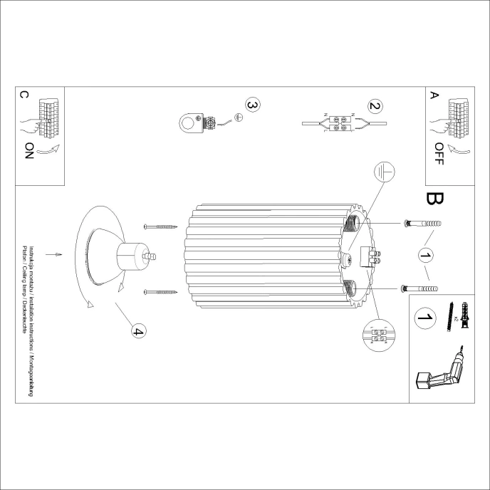 Plafondlamp KARBON 10 taupe