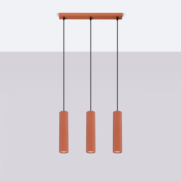Hanglamp KARBON 3L rood oker