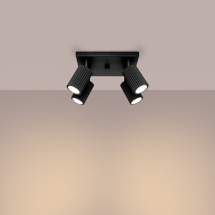 Plafondlamp KARBON 4 zwart