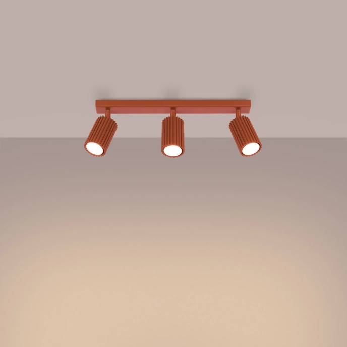 Plafondlamp KARBON 3L rood oker