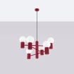 Kroonluchter HALO 6 bordeauxrood