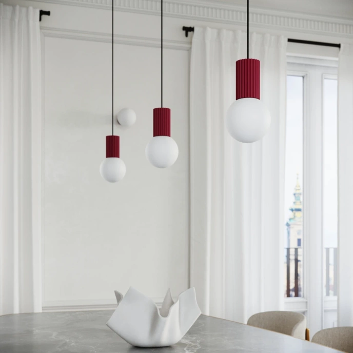 Hanglamp HALO 1 bordeauxrood
