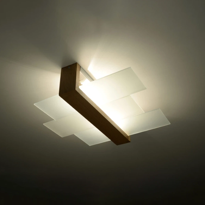 Plafondlamp FENIKS 2 naturel hout