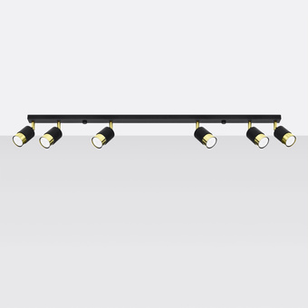 Plafondlamp NERO 6 zwart/goud