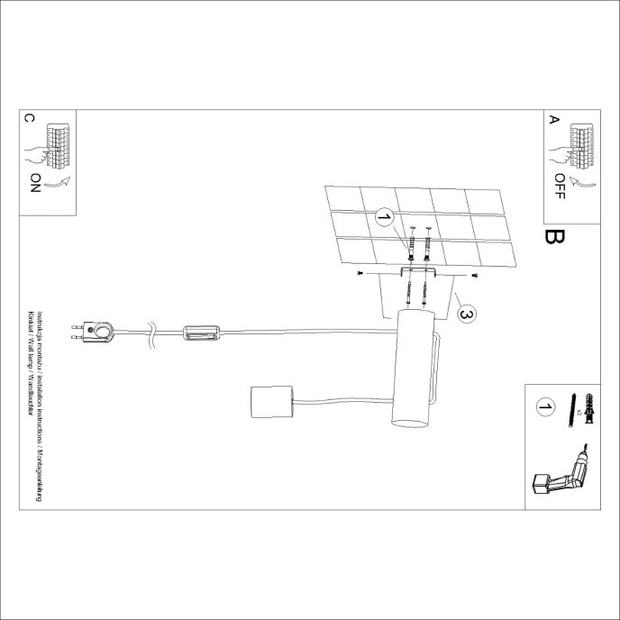 Wandlamp NIMBI E27 met schakelaar