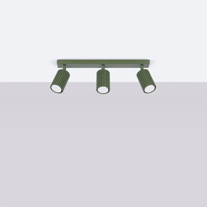 Plafondlamp KARBON 3L olijfgroen