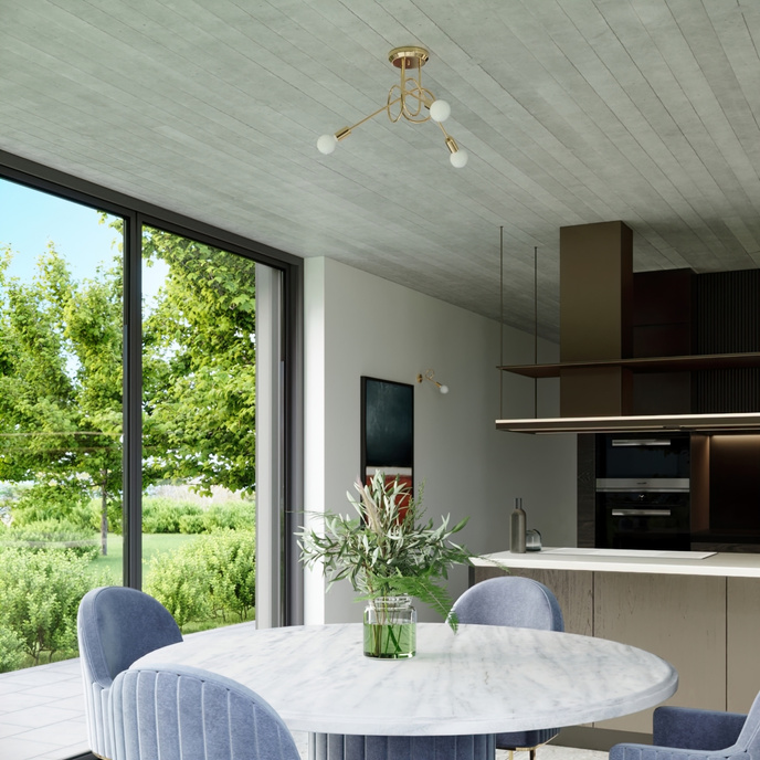 Kroonluchter LOOP 5 glanzend goud