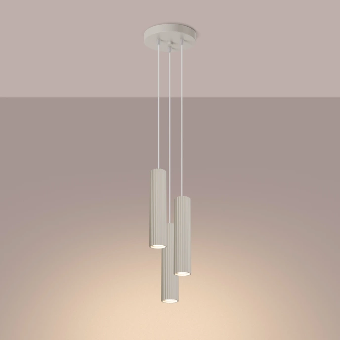 Hanglamp KARBON 3P beige