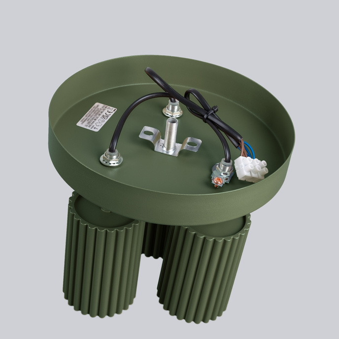 Plafondlamp KARBON 3P olijfgroen