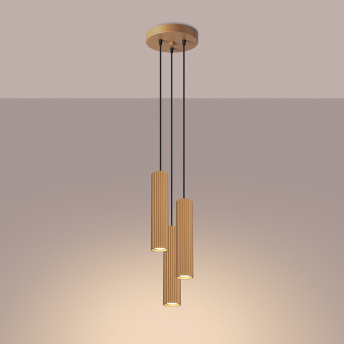 Hanglamp KARBON 3P goud