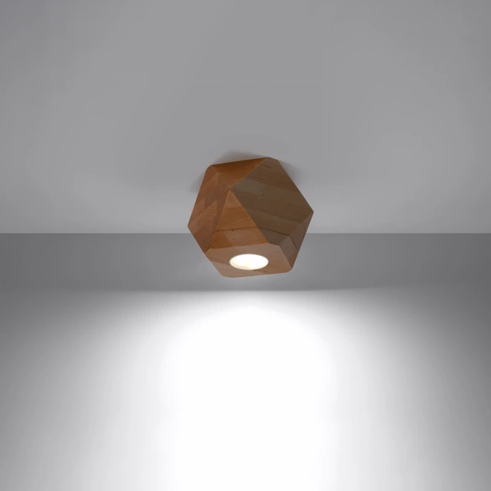 Plafondlamp WOODY 1 natuurlijk hout