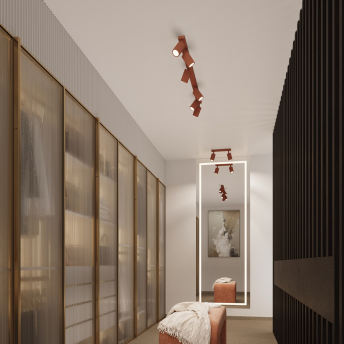 Plafondlamp KARBON 30 rood oker