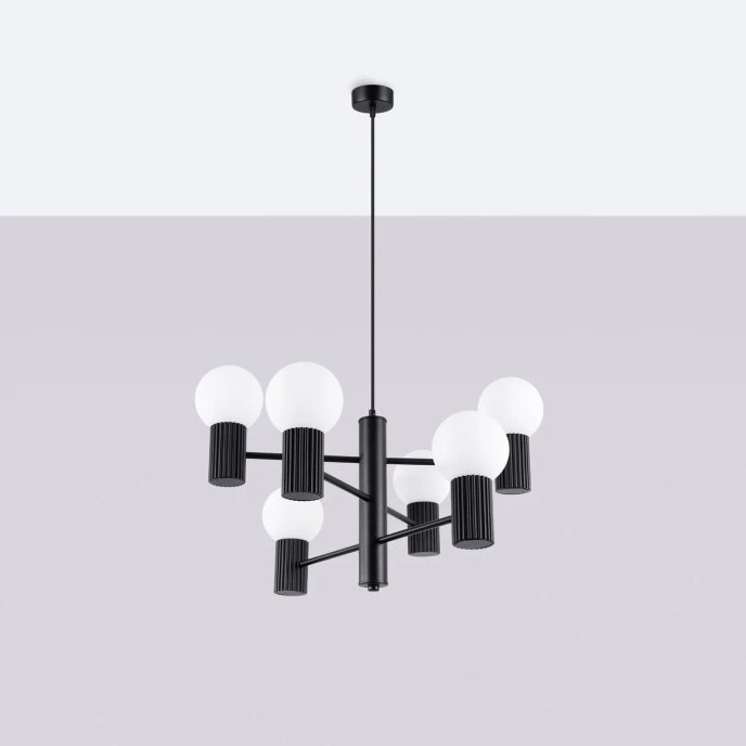 Kroonluchter HALO 6 zwart