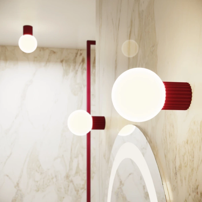 Plafondlamp HALO bordeaux IP44