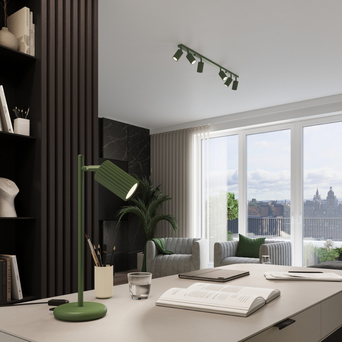 Hanglamp KARBON 3L olijfgroen