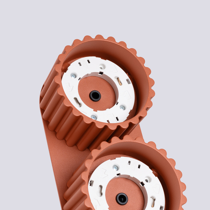 Plafondlamp AURA 2 rood ochra Gx53