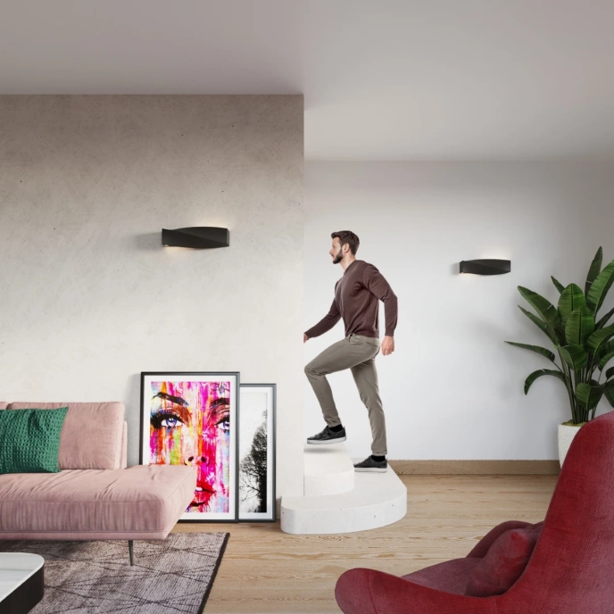 Wandlamp keramiek SIGMA zwart