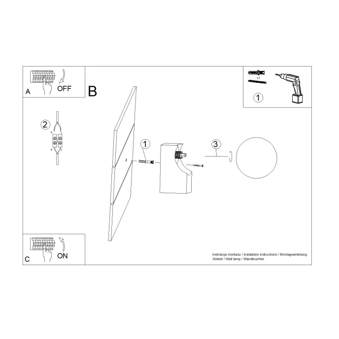 Wandlamp BULBO natuurlijk hout