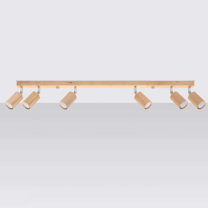 Plafondlamp BERG 6 naturel hout