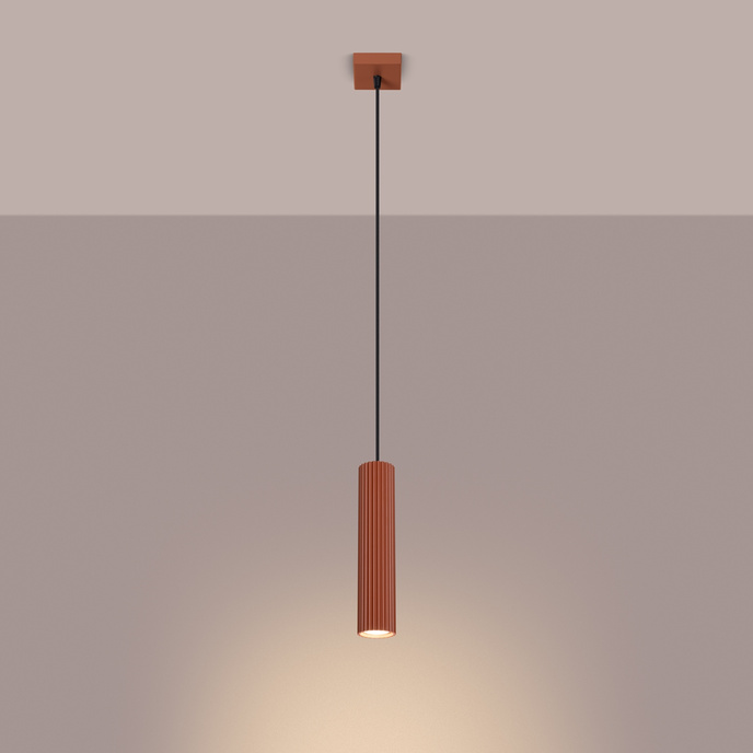 Hanglamp KARBON 1 rood oker