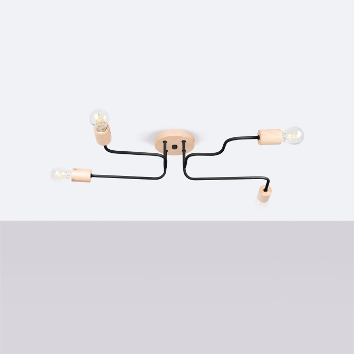 Kroonluchter TIMBO 4 zwart